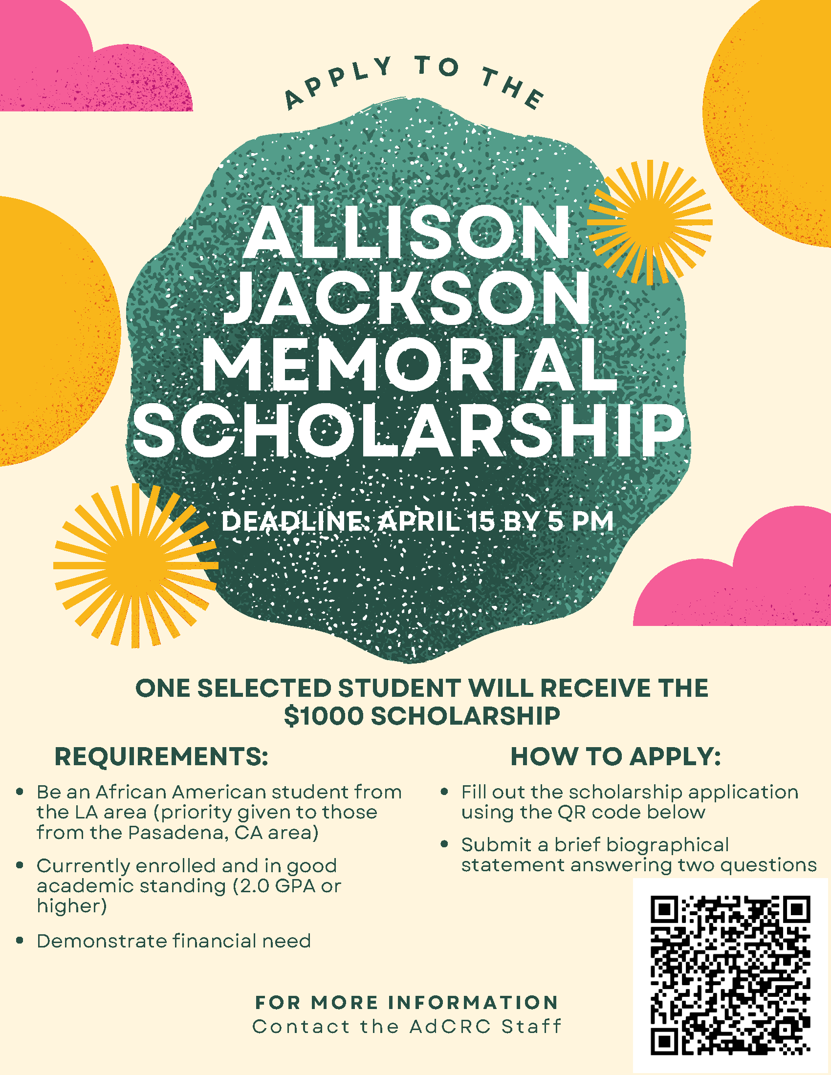 Allison Jackson Memorial Scholarship Information