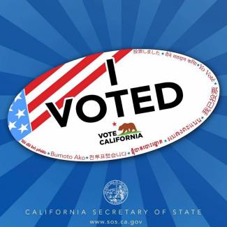 I Voted in California sticker I Voted California
